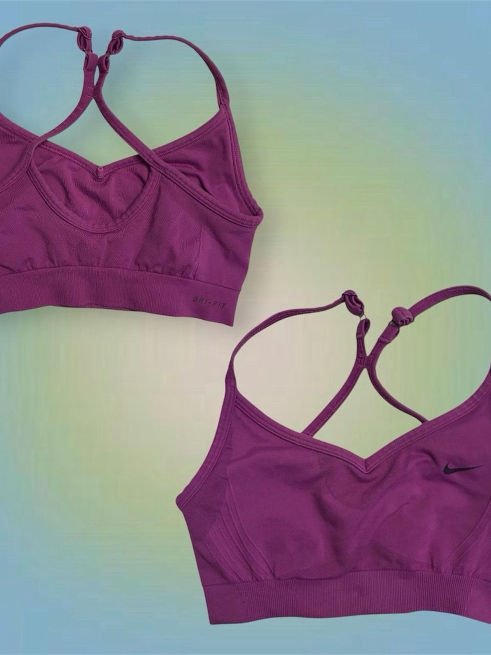 Nike Purple Adjustable-Strap Dri-FIT Sports Bra